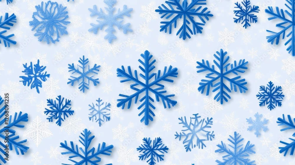 Light Blue Snowflake Pattern Seamless Winter Background With Geometric Design Light Blue Snowflake Pattern Seamless Winter Background With Geometric Design