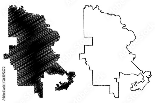 Beaumont City, Texas (United States cities, United States of America, usa city) map vector illustration, scribble sketch City of Beaumont map photo