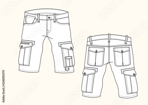 Pantalone corto cargo uomo con tasche