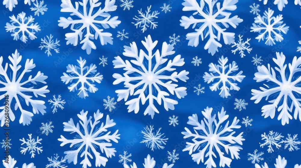Seamless Blue Snowflake Design with Cool Frosty Look a Winter Holiday Pattern Seamless Blue Snowflake Design with Cool Frosty Look a Winter Holiday Pattern