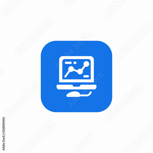 statistics platform laptop access icon sign vector