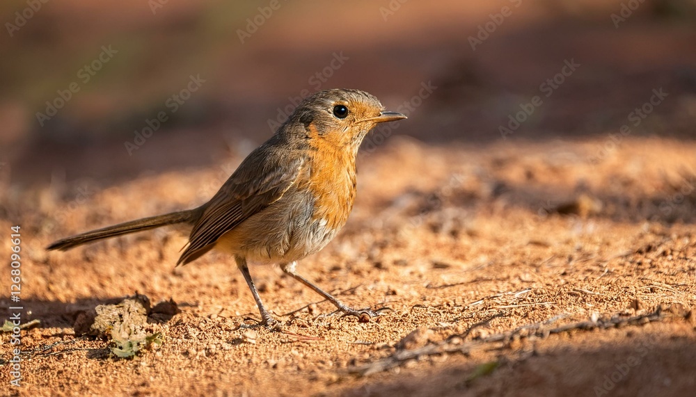 cute little robin walks on the ground cute little robin walks on the ground