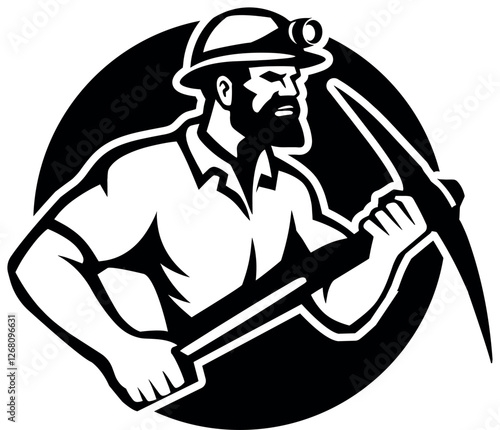 Hardworking Miner in Action.eps