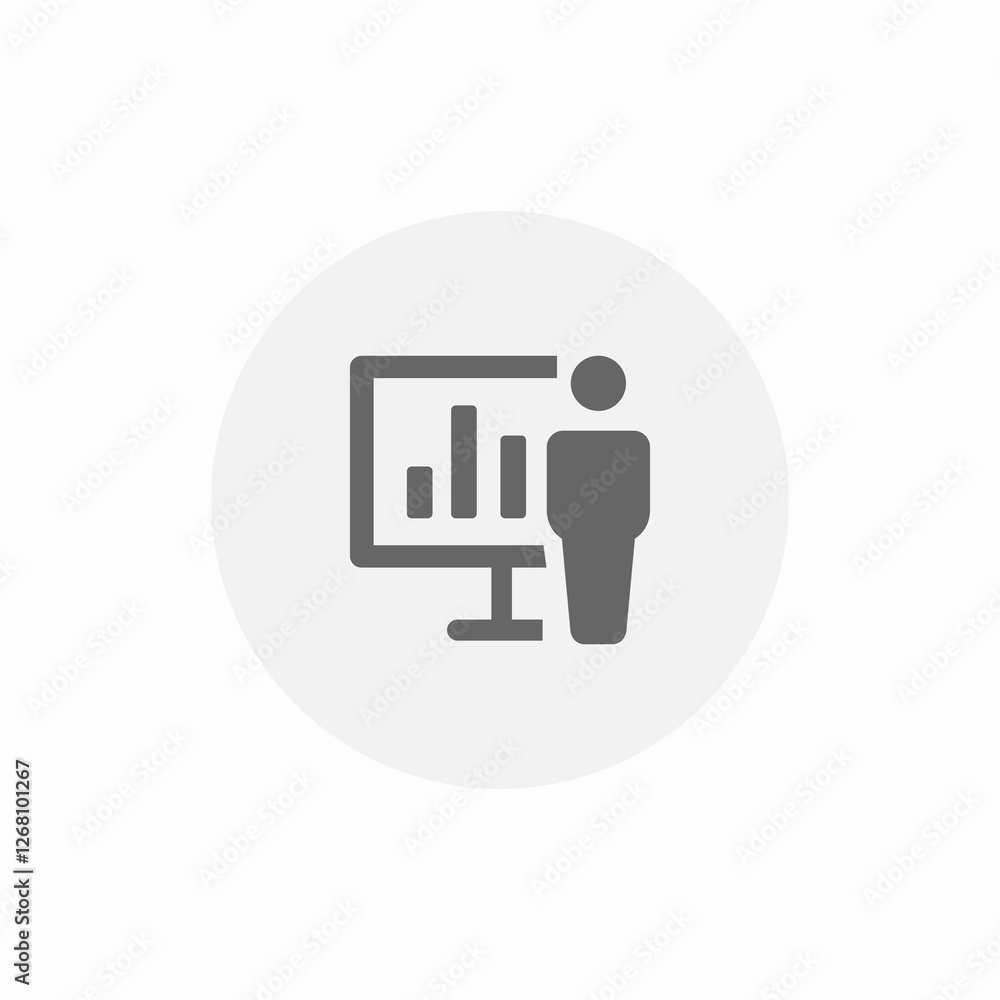 presentation bar chart icon sign vector presentation bar chart icon sign vector