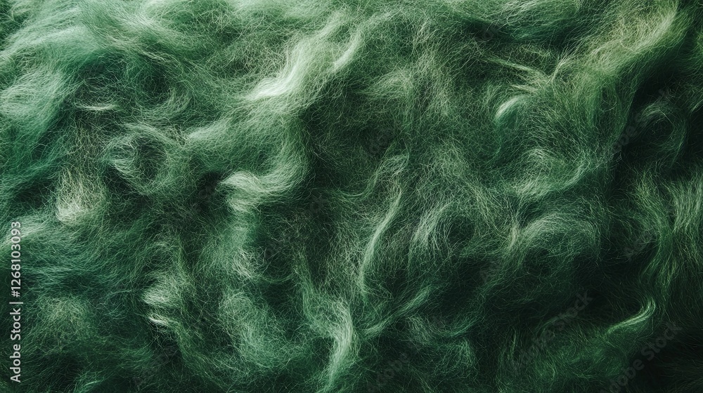 Obraz premium Green Watercolor Mohair Texture Background with Smooth and Fluffy Wool Fabric for Textiles and Design