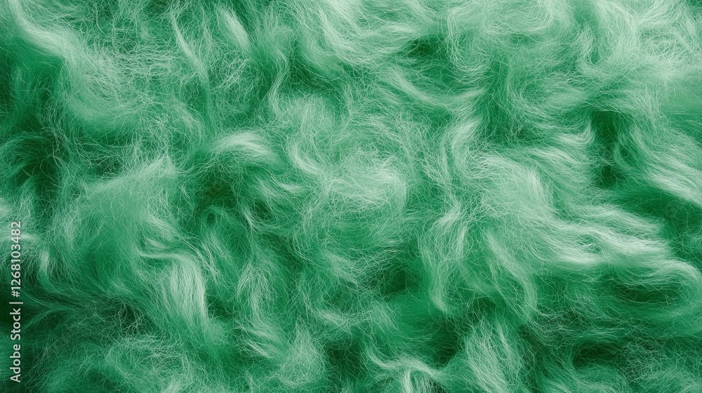 Fototapeta premium Green Watercolor Mohair Texture Background with Smooth and Fluffy Wool Fabric for Textiles and Design 