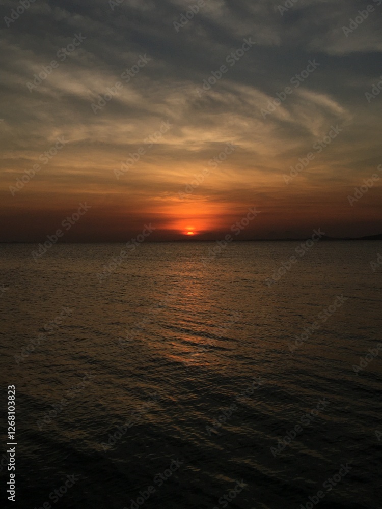 sunset over the sea sunset over the sea
