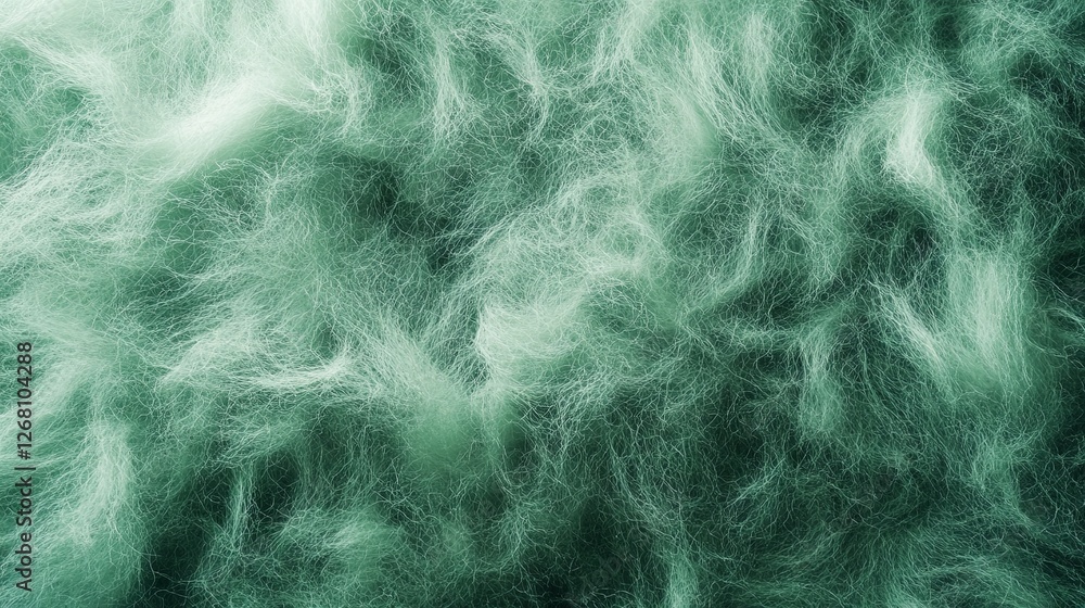 Obraz premium Green Watercolor Mohair Texture Background with Smooth and Fluffy Wool Fabric for Textiles and Design 