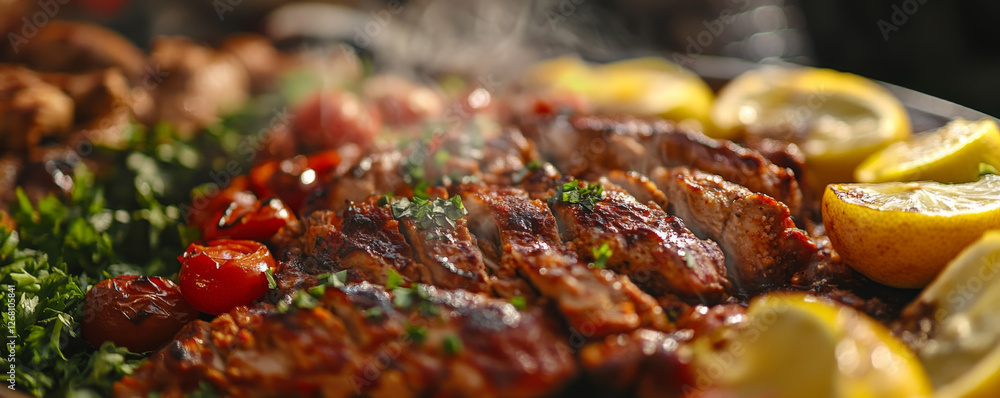 Grilled Meat Platter with Herbs and Lemon Grilled Meat Platter with Herbs and Lemon