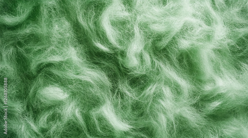 Obraz premium Green Watercolor Mohair Texture Background with Smooth and Fluffy Wool Fabric for Textiles and Design 