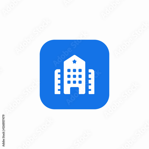large hotel icon sign vector