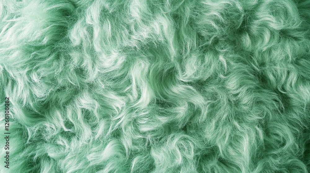 Obraz premium Green Watercolor Mohair Texture Background with Smooth and Fluffy Wool Fabric for Textiles and Design 