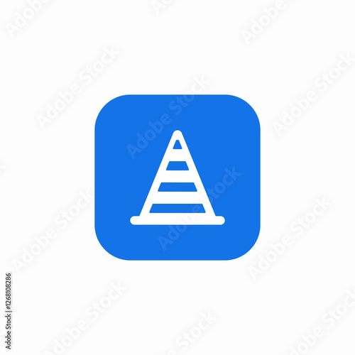 road traffic cone icon sign vector