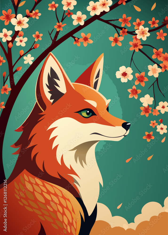 Obraz premium fox in the grass vector