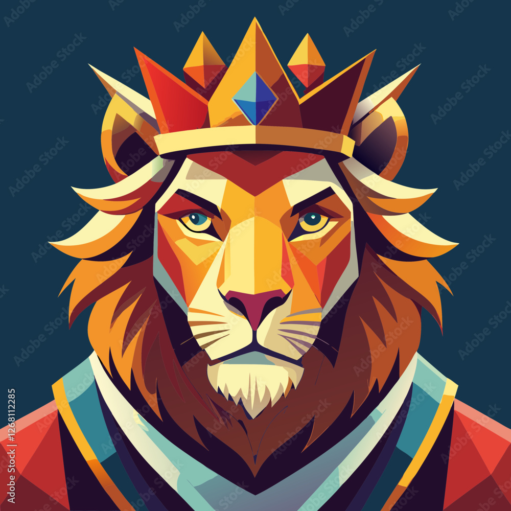 Obraz premium lion head vector illustration