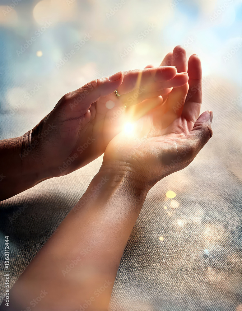 Healing Energy Flows From Hands to Promote Wellness in a Serene Environment Healing Energy Flows From Hands to Promote Wellness in a Serene Environment