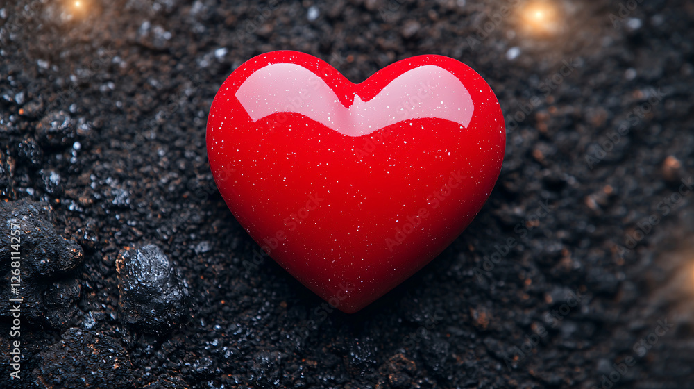 Red Heart Symbol on Dark Ground Represents Love Hope and Valentine Romantic Feeling Celebration Red Heart Symbol on Dark Ground Represents Love Hope and Valentine Romantic Feeling Celebration