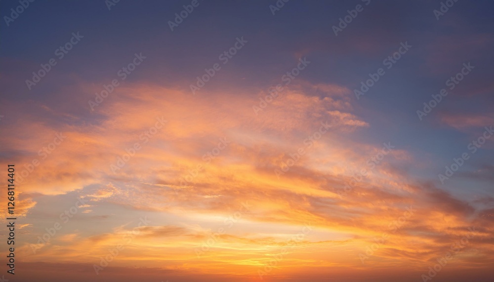 Fototapeta premium soft color sky panorama at orange sunset