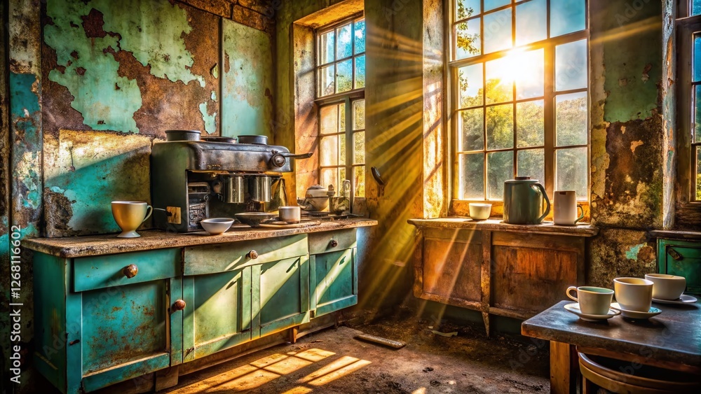 Abandoned British Cafe Interior, Decaying Coffee Shop, Urban Exploration Photography, Vintage Coffee Machine, Retro Interior Design Abandoned British Cafe Interior, Decaying Coffee Shop, Urban Exploration Photography, Vintage Coffee Machine, Retro Interior Design