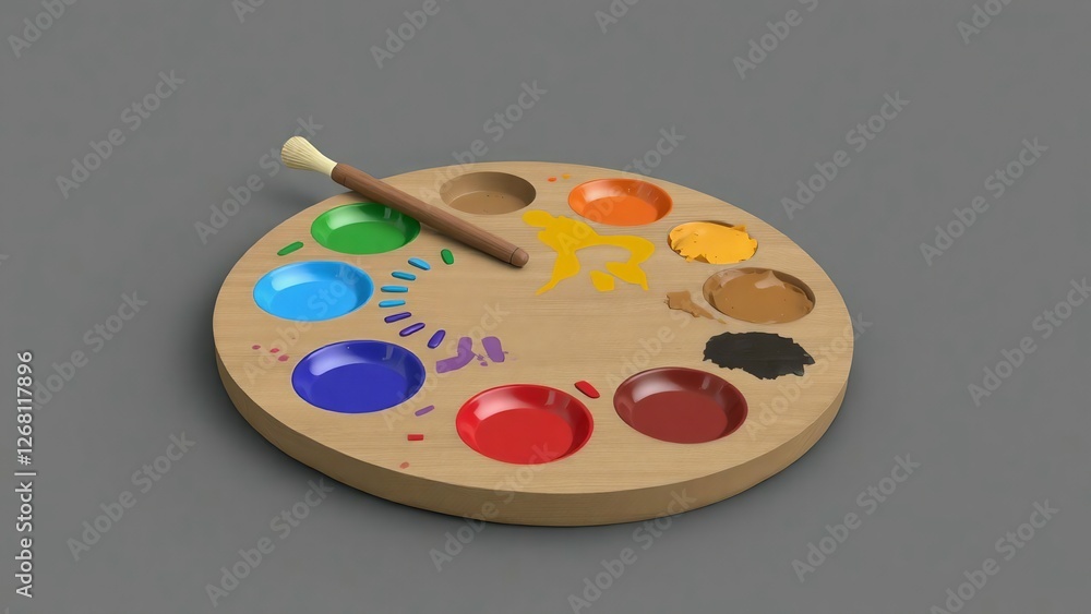 palette and brushes palette and brushes