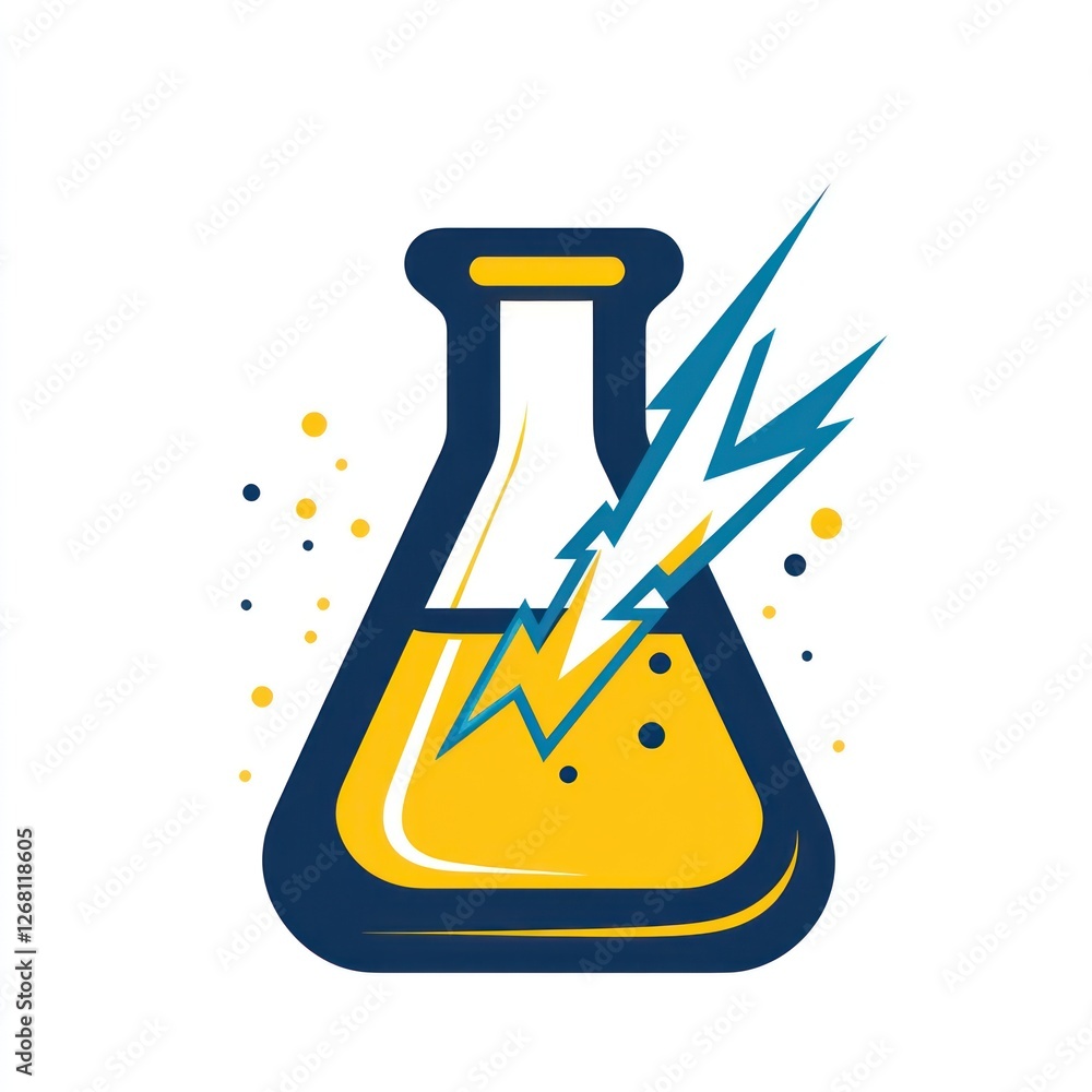 Yellow liquid electrifies beaker; science experiment Yellow liquid electrifies beaker; science experiment