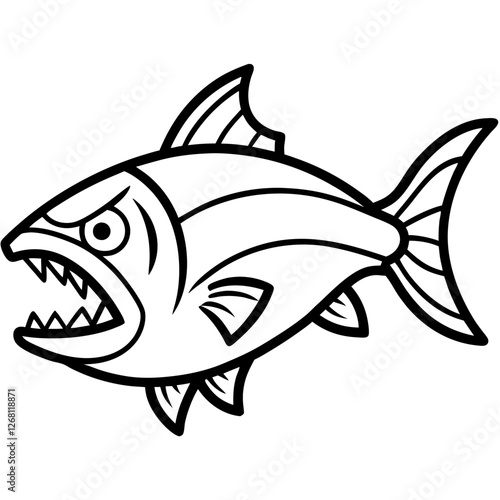 Neon Tetra Fish Vector Illustration – Cartoon, Clipart & Line Art Design on White Background, Neon tetra fish vector clipart in cartoon, line art, and illustration style on a white background.