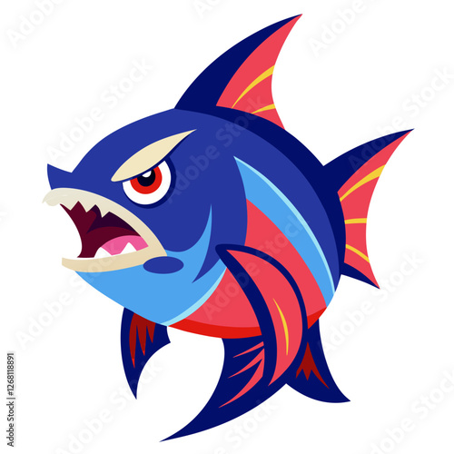 Neon Tetra Fish Vector Illustration – Cartoon, Clipart & Line Art Design on White Background, Neon tetra fish vector clipart in cartoon, line art, and illustration style on a white background.