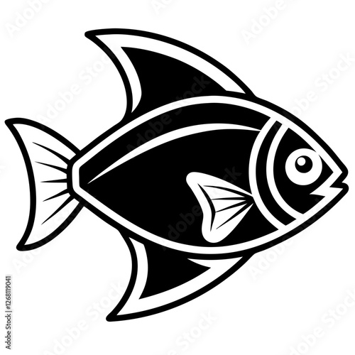 Neon Tetra Fish Vector Illustration – Cartoon, Clipart & Line Art Design on White Background, Neon tetra fish vector clipart in cartoon, line art, and illustration style on a white background.