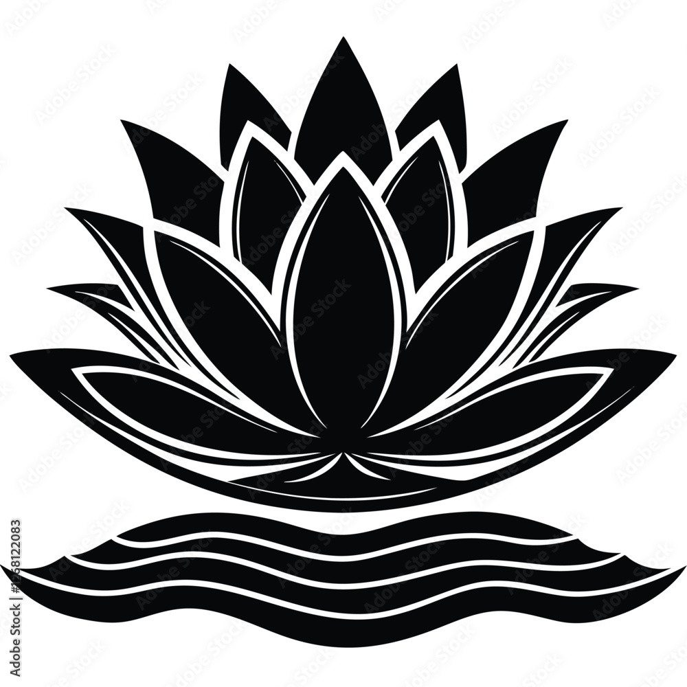 flower black and white abstract flower vector silhouette flower black and white abstract flower vector silhouette