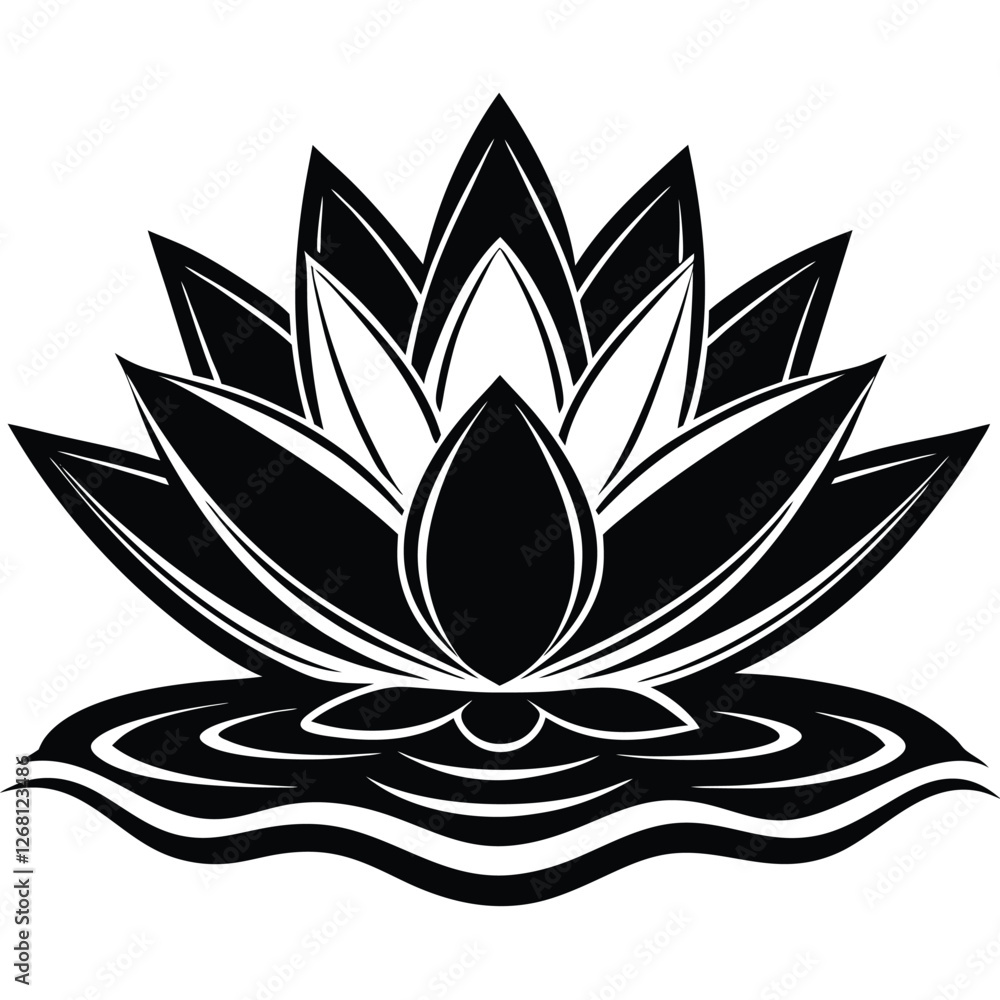 flower black and white abstract flower vector silhouette flower black and white abstract flower vector silhouette