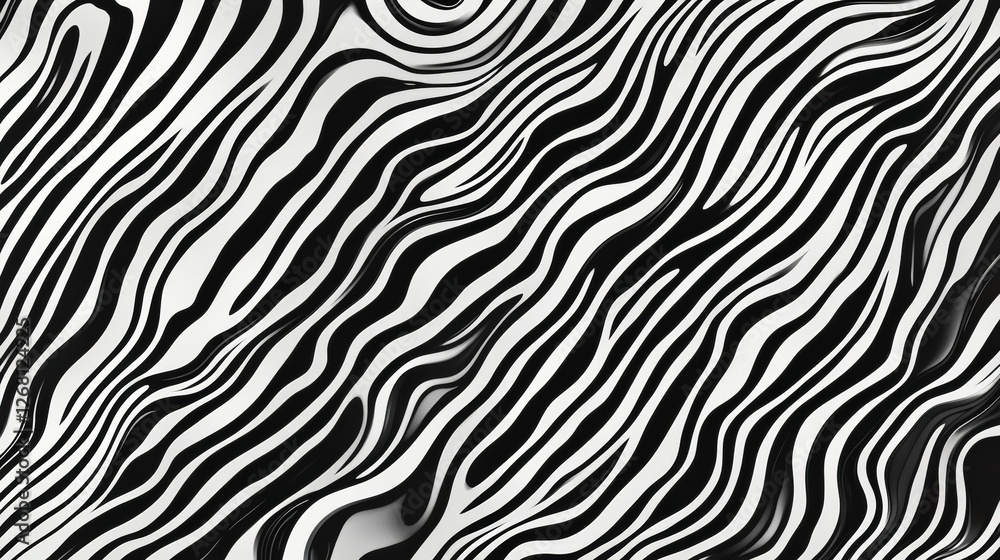 Abstract Black And White Wavy Line Pattern Design Abstract Black And White Wavy Line Pattern Design