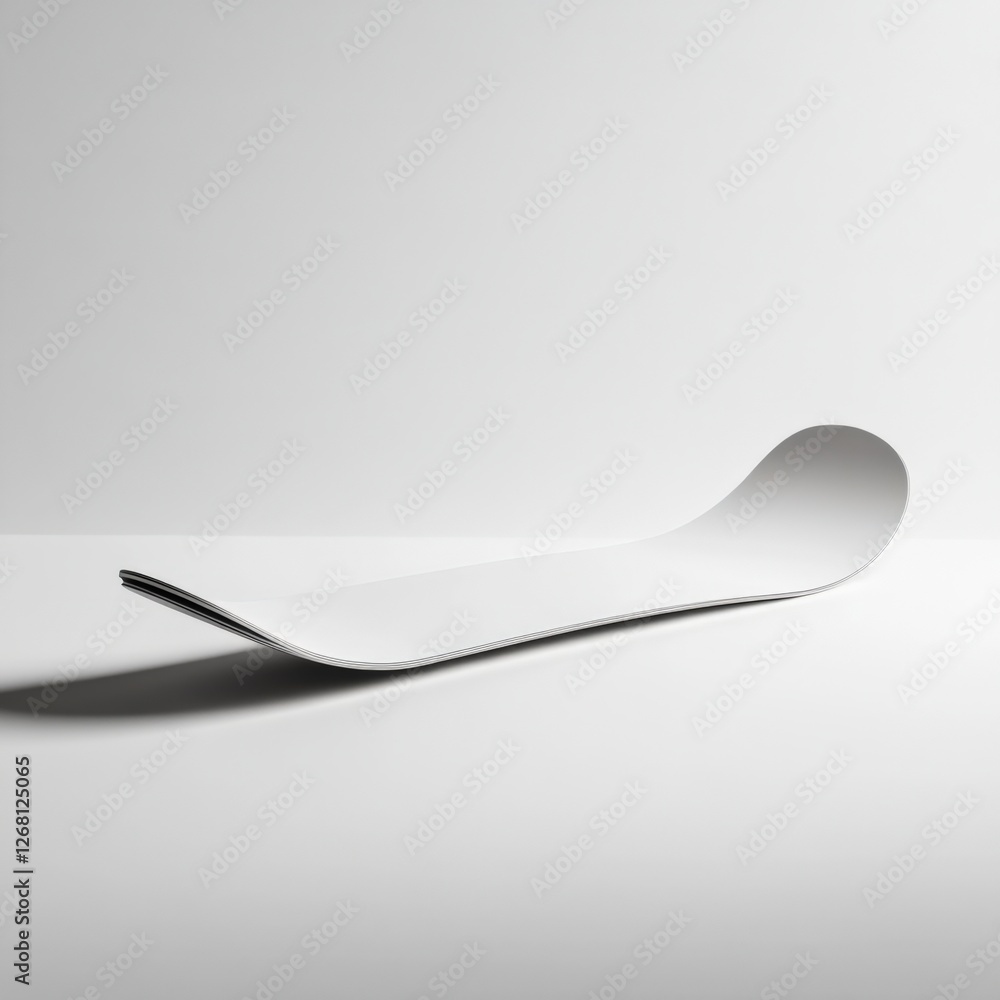 Curved white object on a white background Curved white object on a white background