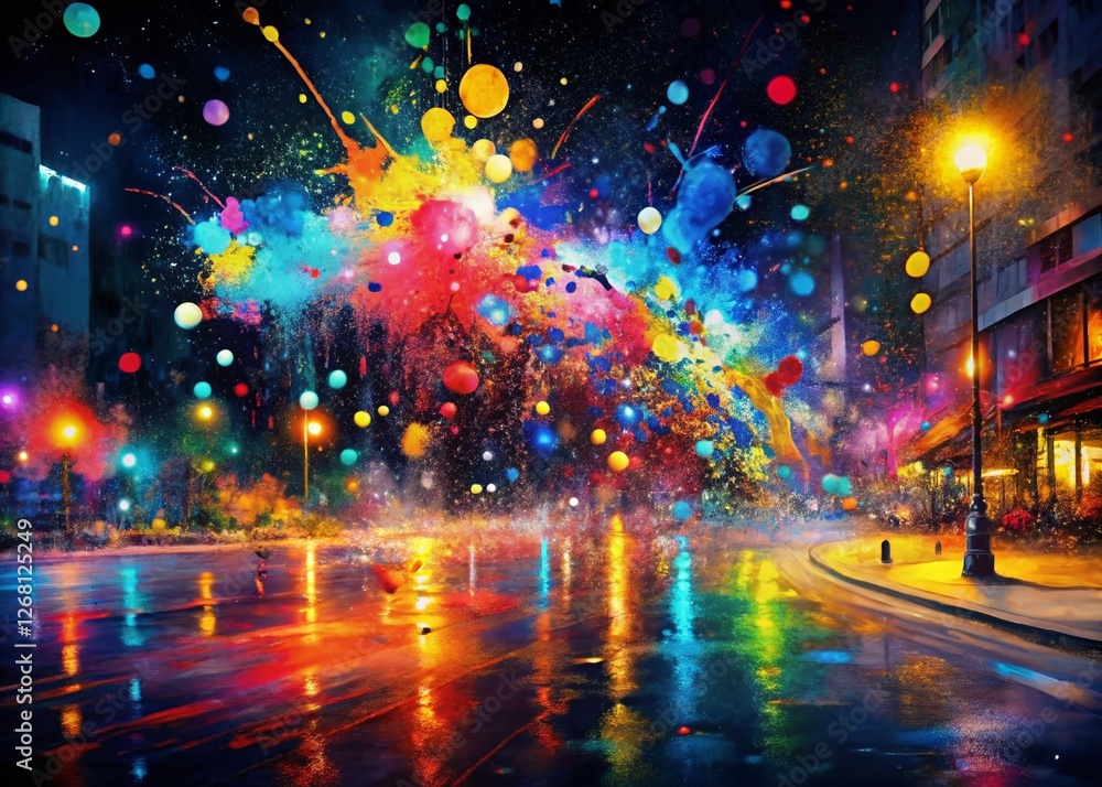 Obraz premium Abstract Night Digital Paint Splatter - High-Resolution Artistic Background Image