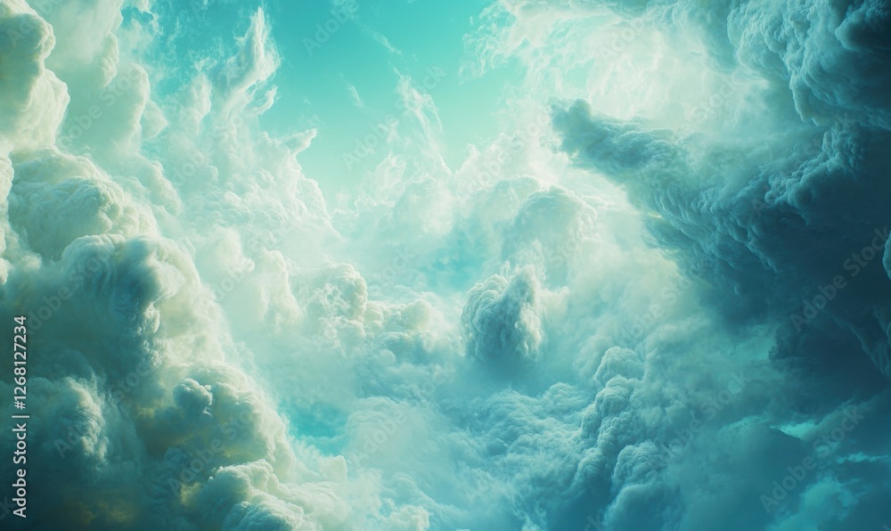 Wisps of ethereal clouds swirling against a bright blue sky, creating a dreamy and expansive natural landscape Wisps of ethereal clouds swirling against a bright blue sky, creating a dreamy and expansive natural landscape