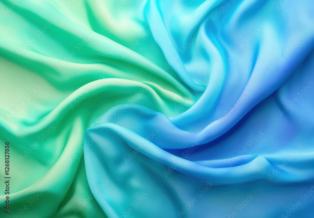 Fototapeta premium Beautiful blue and green tie dye silk fabric background