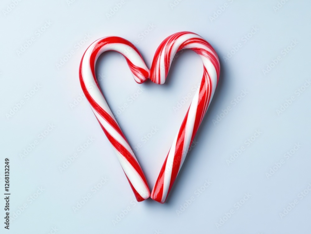 candy canes forming a heart shape candy canes forming a heart shape
