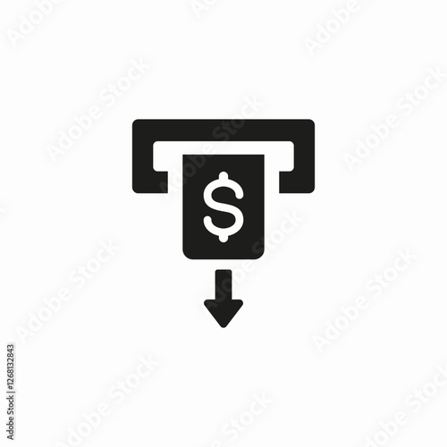 dollar atm banknote icon sign vector