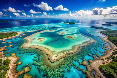Fototapeta Naklejka Na Ścianę i Meble -  Aerial Heart Reef Whitsundays Great Barrier Reef Australia Drone Photography