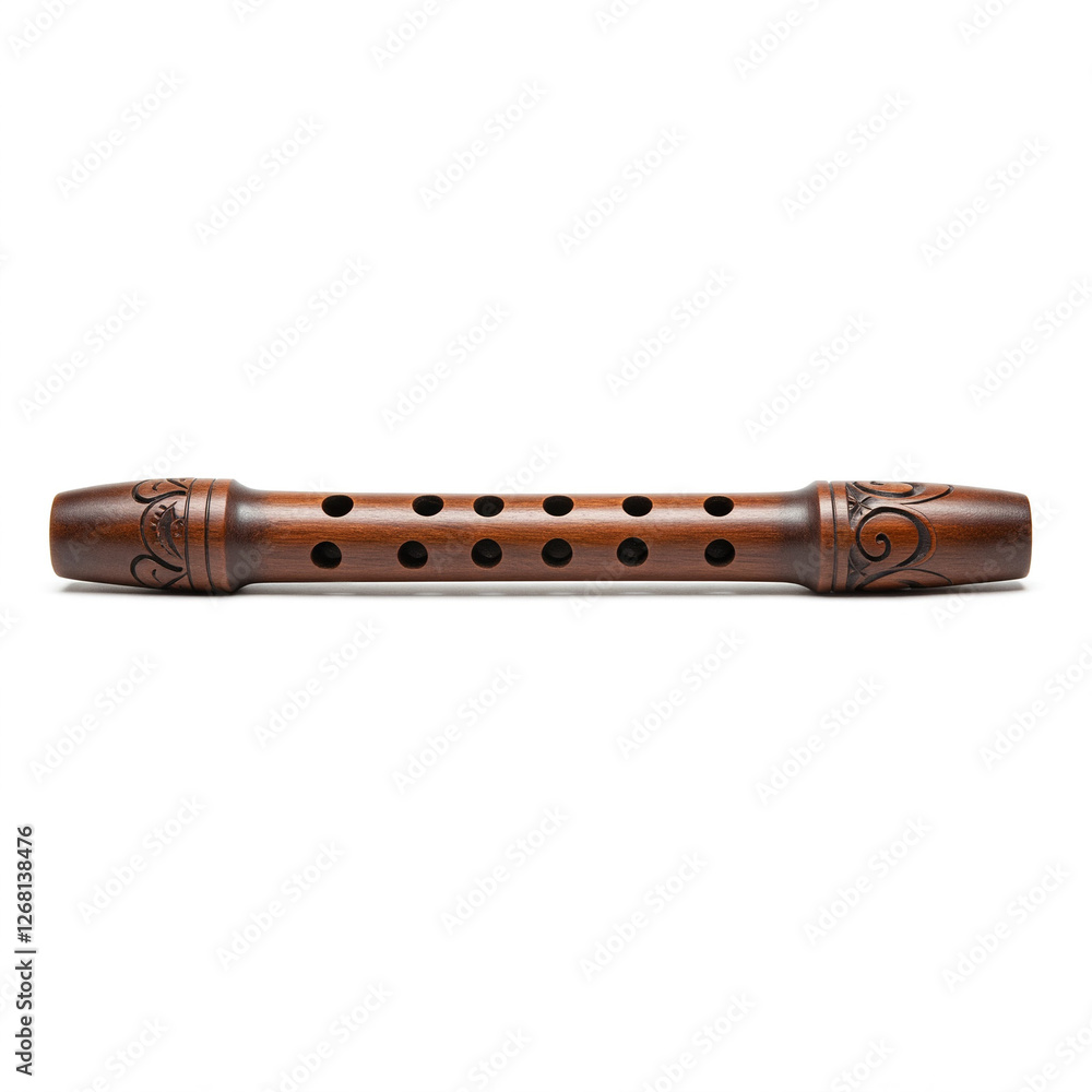 Naklejka premium Handcrafted wooden flute