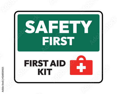 Safety First Aid Kit Sign High Quality Vectorial Image