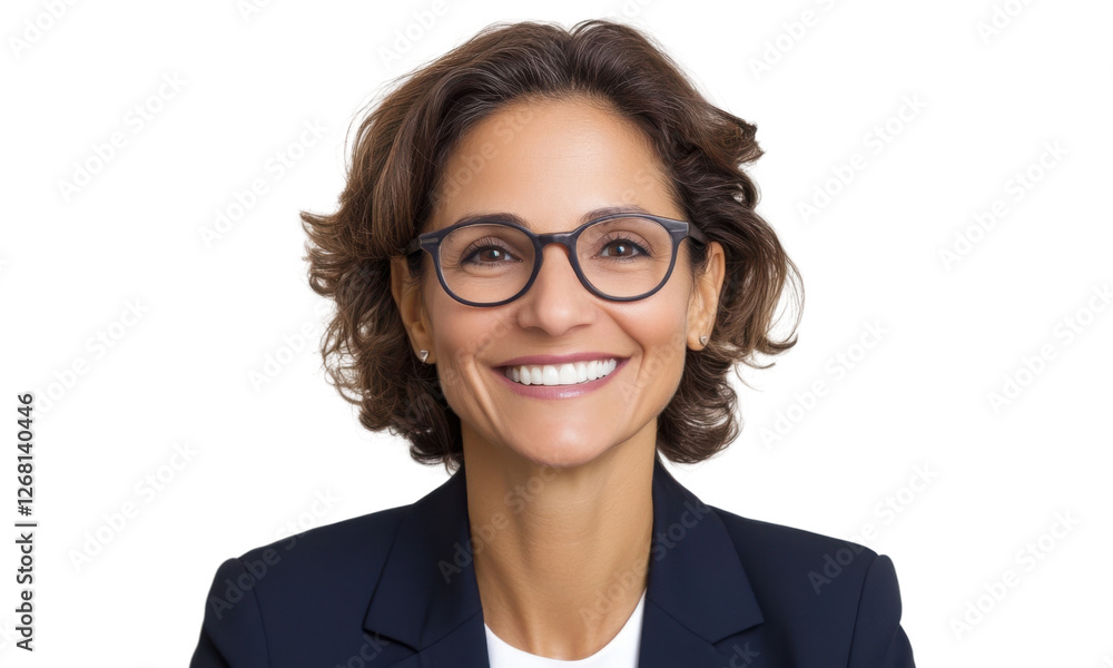 Professional woman smiling confidently in a corporate setting with a neutral background Professional woman smiling confidently in a corporate setting with a neutral background