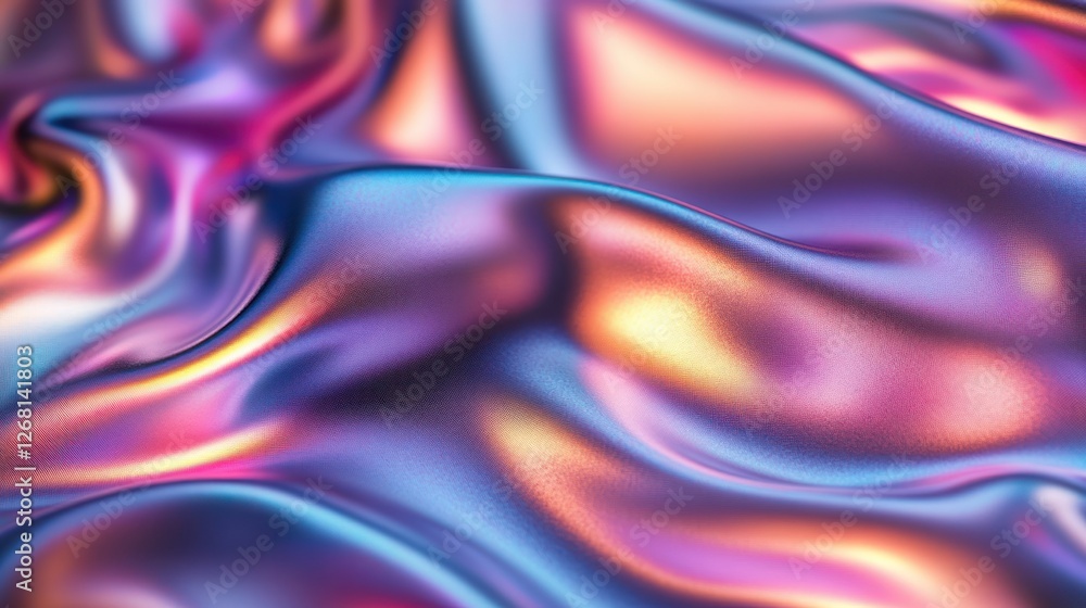 Metallic rainbow reflections, high-shine futuristic look Metallic rainbow reflections, high-shine futuristic look