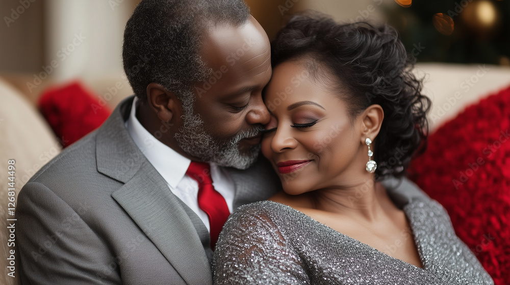 Deeply Connected Elegant Senior Black Couple on an Intimate Date at Cozy Café, Warm Love, Affection, and Lifelong Bond, Mature African American Husband and Wife Sharing a Warm Hug. Deeply Connected Elegant Senior Black Couple on an Intimate Date at Cozy Café, Warm Love, Affection, and Lifelong Bond, Mature African American Husband and Wife Sharing a Warm Hug.
