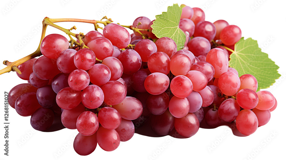 Fototapeta premium Red Grapes Bunch Sweet and Juicy, Healthy Fruit Packed with Vitamins for Food Themes, isolated on transparent background.