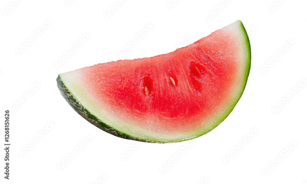 Fresh watermelon slice showcasing vibrant colors on a clean background Fresh watermelon slice showcasing vibrant colors on a clean background