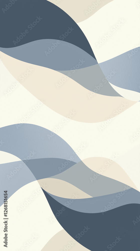 Graceful forms in blue, beige and gray shades