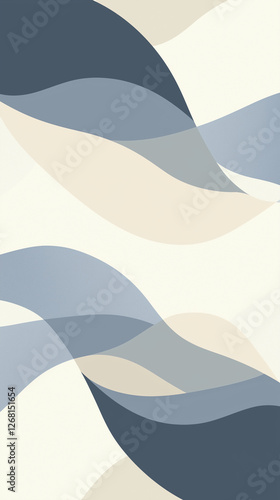 Obraz na płótnie Graceful forms in blue, beige and gray shades w salonie