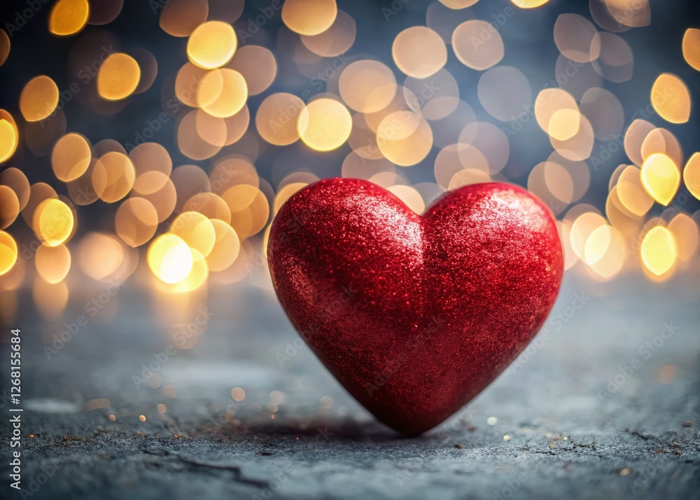 Close-up Detailed Heart Shape, Soft Bokeh Grey Background, Romantic Valentine's Day Stock Photo Close-up Detailed Heart Shape, Soft Bokeh Grey Background, Romantic Valentine's Day Stock Photo