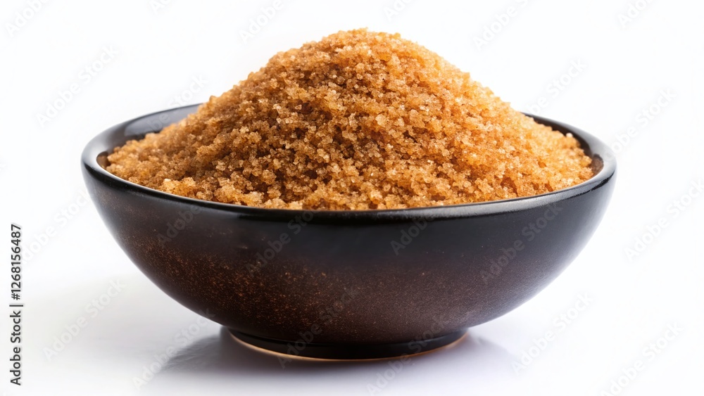 Close-up of Brown Sugar in Black Bowl - Rustic Kitchen Still Life Close-up of Brown Sugar in Black Bowl - Rustic Kitchen Still Life