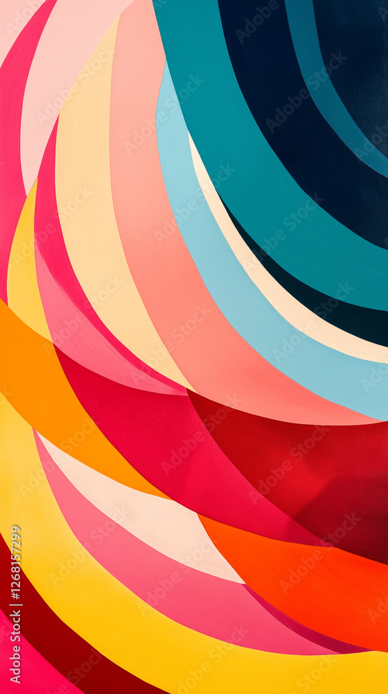 Colorful arcing forms background vertical